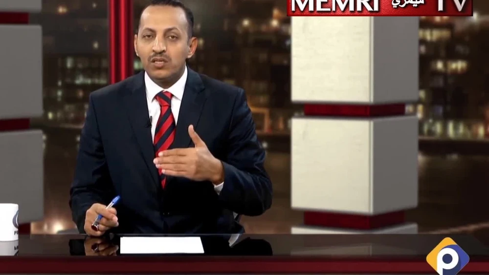 Jordanian TV host Dr. Bakr Al-Abadi speaking on the Jordanian Prime TV channel on March 13. (Credit: MEMRI)