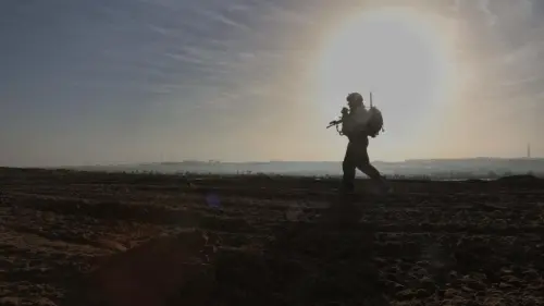 An IDF soldier in the Gaza Strip, Nov. 24, 2023. Credit: TPS.
