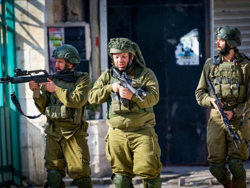 Israeli soldiers seen during a military raid, in the Samaria city of Jenin, Dec. 12, 2023. Photo by Nasser Ishtayeh/Flash90.