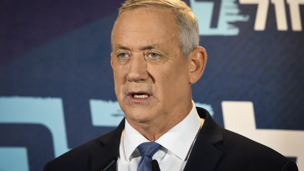 Blue and White Party leader Benny Gantz delivers a statement in Tel Aviv on Sept. 26, 2019. Photo by Avshalom Shoshoni/Flash90.