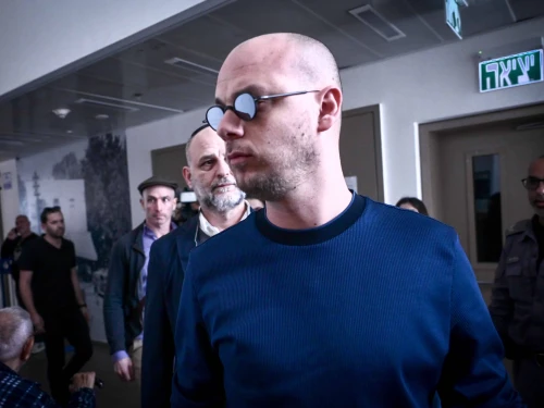 Eli Feldstein, accused of leaking classified documents, arrives for a hearing at the Tel Aviv District Court on Jan. 14, 2025. Photo by Avshalom Sassoni/Flash90.