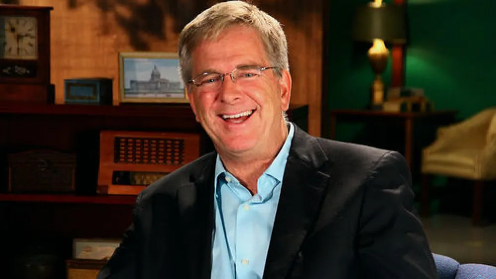 Click photo to download. Caption: TV travel show host Rick Steves. Credit: CarlosManzanoPHOTOs via Wikimedia Commons.