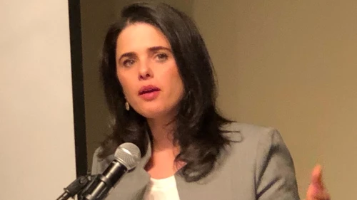 Israeli Justice Minister Ayelet Shaked speaks at an event at the Sixth & I Historic Synagogue in Washington, D.C. Credit: Alex Traiman.
