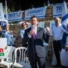 MK Ohad Tal attends a demonstration calling for Israeli sovereignty over Judea and Samaria and opposing a Palestinian state, outside the weekly Cabinet meeting at the Prime Minister’s Office in Jerusalem, November 23, 2025. Photo by Yonatan Sindel/Flash90 *** Local Caption *** אוהד טל הפגנה נגד מדינה פלסטינאית ריבונות יהודה שומרון