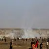 Palestinians riot at the Israeli border fence, east of Gaza City on Aug. 21, 2023. Photo by Atia Mohammed/Flash90.