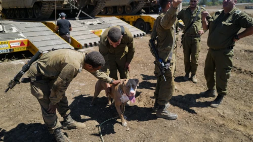 Fighters from the Golani Brigade's 13th Battalion take a breather after a week-long exercise in extreme weather conditions on the northern Golan Heights, July 21, 2022. Photo by Michael Giladi/Flash90.