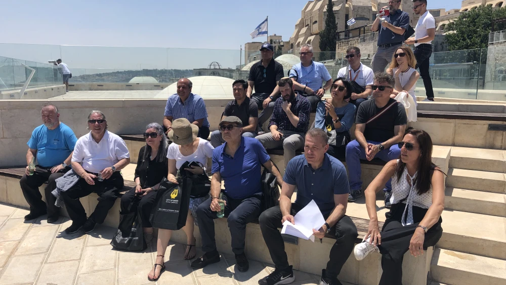 The diplomats hail from Australia, Argentina, Bhutan, Czech Republic, Dominican Republic, Hungary, Kenya, Guatemala, Ukraine and Tonga. The trip was sponsored by the American Zionist Movement. Photo by Josh Hasten.