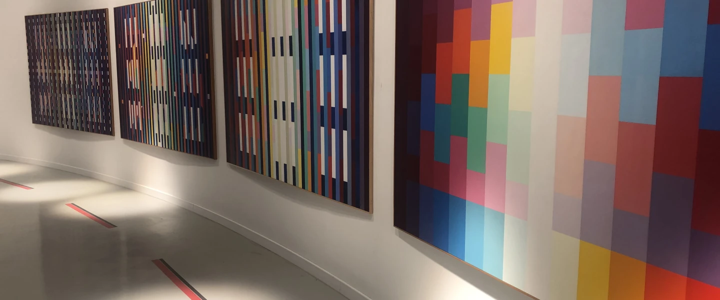 A series of Yaacov Agam's polymorphic work. Credit: Judy Lash Balint.