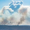 Smoke rises from a fire in the Golan Heights ignited by missiles fired from Lebanon, on Sept. 15, 2024. Photo by Ayal Margolin/Flash90.
