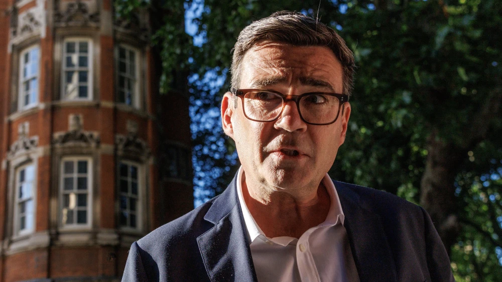 Member of Parliament Andy Burnham of the British Labour Party arrives for “Tonight with Andrew Marr,” on LBC radio, at Millbank studios in London on July 2, 2026. Photo by Dan Kitwood/Getty Images.