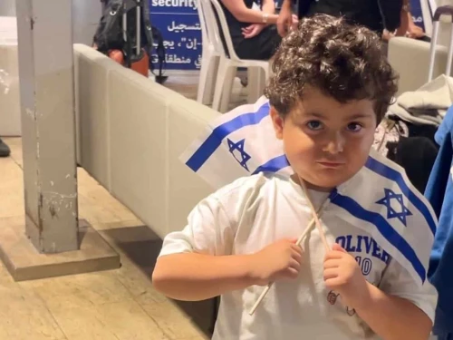 A new immigrant from France arrives in Israel on Tuesday on a flight sponsored by Christians. Credit: Bridges for Peace, July 22, 2025.