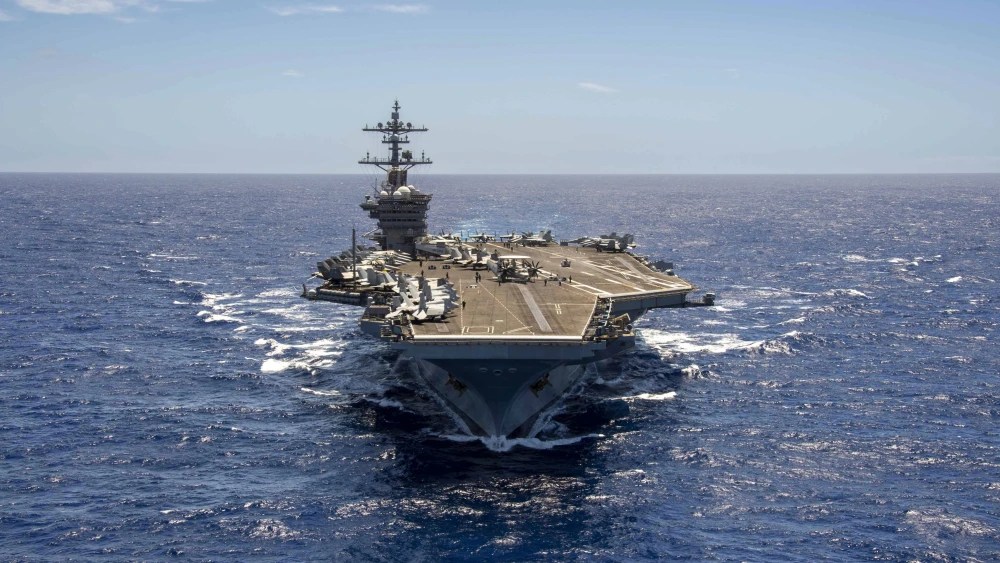 Nimitz-class aircraft carrier USS Carl Vinson (CVN 70), underway in the U.S. 3rd Fleet area of operations, sails through the Pacific Ocean on its way to participate in Exercise Rim of the Pacific (RIMPAC) 2024. Photo by Mass Communication Specialist 3rd Class Marissa A. Johnson/U.S. Navy.