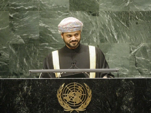 Oman's Foreign Minister Sayyid Badr bin Hamad al-Busaidi addresses the U.N. General Assembly, Sept. 28, 2010. Credit: United Nations.