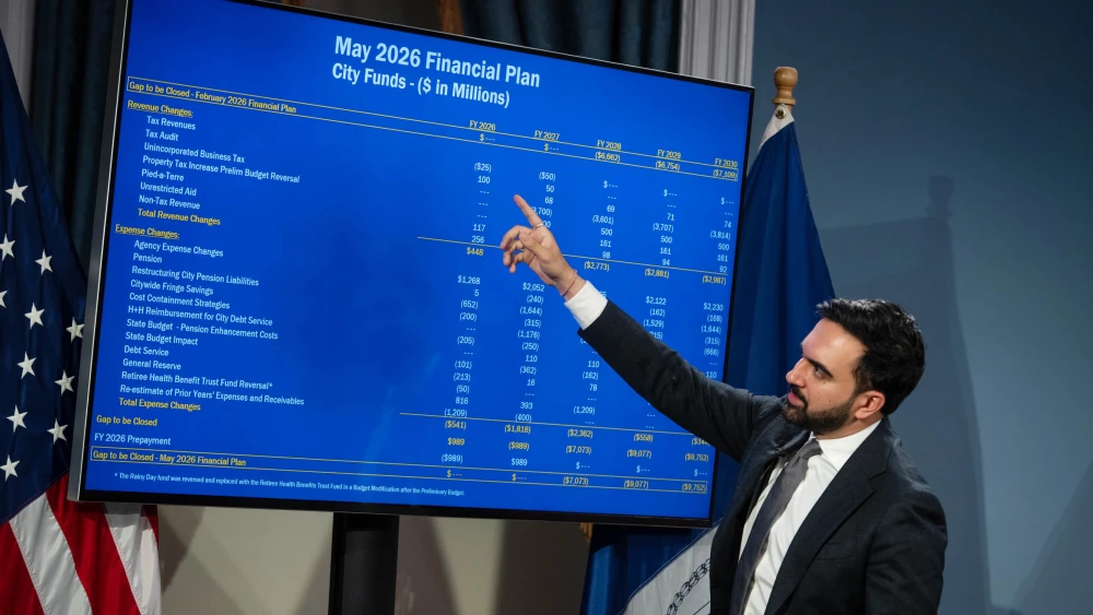 Zohran Mamdani, mayor of New York City, presents his FY27 executive budget in City Hall, May 12, 2026. Credit: Ed Reed/Mayoral Photography Office.