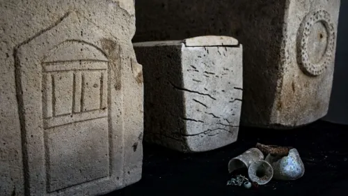 These Jewish coffins from the Roman Era were found in Mashhad in the Galilee. Photo by Nir Distelfeld/Israel Antiquities Authority.