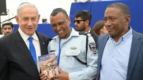 Israeli Prime Minister Benjamin Netanyahu with members of the Beta Israel community at Mount Herzl in Jerusalem, May 18, 2023. Photo by Amos Ben-Gershom/GPO.