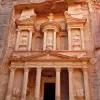 Carved into a cliff face in the early first century, and featured heavily in Indiana Jones, the "Treasury" is one of Petra's main attractions. Credit: Masada Siegel.