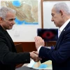 Israeli Prime Minister Benjamin Netanyahu meets opposition leader Yair Lapid (Yesh Atid Party) for a security briefing, June 17, 2025. Photo by Avi Ohayon/GPO.