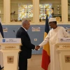 Israeli Prime Minister Benjamin Netanyahu and Chad President Idriss Déby at the Presidential Palace in Ndjamena, Jan. 20, 2019. Credit: GPO/Kobi Gideon.