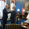 On Nov. 10, 2016, Vice President Joe Biden meets with then Vice President-elect Mike Pence at the White House. Credit: Office of the Vice President of the United States.