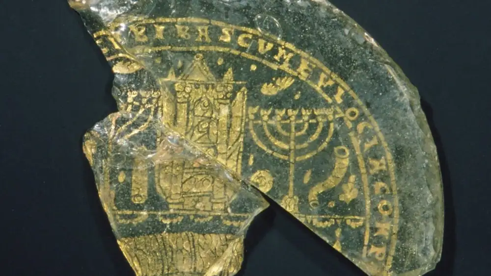 Bowl Fragments with Menorah, Shofar, and Torah Ark