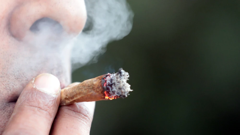 Illustrative image of a person smoking marijuana. Feb. 11, 2020. Photo by Yossi Zamir/Flash90.