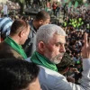 Yahya Sinwar, leader of Hamas in the Gaza Strip, at a rally in Beit Lahiya, May 30, 2021. Photo by Atia Mohammed/Flash90.
