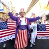 A Christian evangelical supporter waves during the annual parade in Jerusalem, marking the Jewish holiday of Sukkot (“The Feast of the Tabernacles”). Credit: Abir Sultan/Flash90.