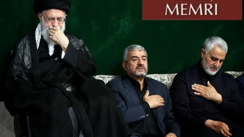From left: Iranian Supreme Leader Ali Khamenei, Islamic Revolutionary Guards Corps (IRGC) commander Ali Jafari and IRGC Qods Force commander Qasem Soleimani at the Ashoura mourning ceremony at Khamenei's home. (Source: Kayhan, Oct. 1, 2017: MEMRI)