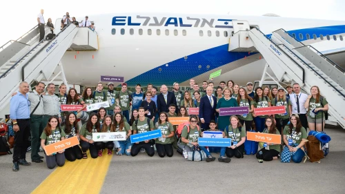 Lone soldiers upon their arrival at Ben-Gurion International Airport in Israel. Credit: Shahar Azram.