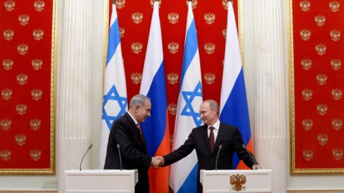 Israeli Prime Minister Benjamin Netanyahu and Russian President Vladimir Putin at a joint press conference after their meeting in the Kremlin in Moscow on Nov. 20, 2013. Photo by Kobi Gideon/GPO/Flash90.