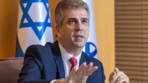 Then-Israeli Foreign Minister Eli Cohen at the Ministry of Foreign Affairs in Jerusalem, June 12, 2023. Photo by Yossi Aloni/Flash90.