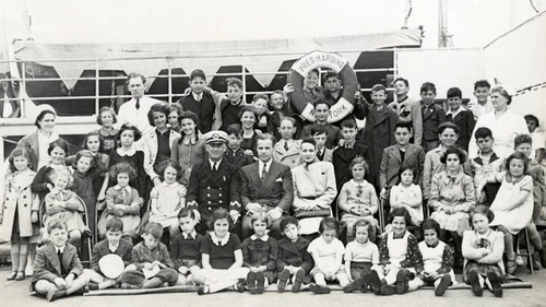 Click photo to download. Caption: The children rescued by Gilbert and Eleanor Kraus. Credit: Courtesy HBO.