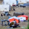 View of a tent camp of Syrian refugees near the Syrian village of Burayqah as it seen from the Israeli side of the border on July 1, 2018. Photo by Basel Awidat/Flash90.