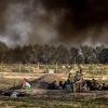 Young protesters in the Gaza Strip take part in the continued “March of Return” riots near the Israeli-Gaza border on March 22, 2019. Photo by Abed Rahim Khatib/Flash90.