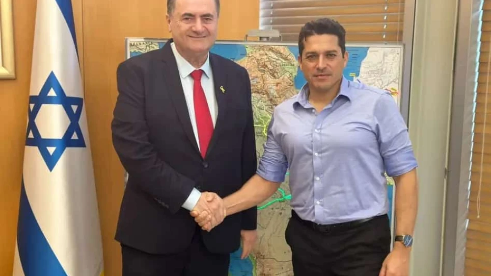 Israeli Foreign Minister Israel Katz (left) and Diaspora Affairs Minister Amichai Chikli meet in Jerusalem, Feb. 26, 2024. Credit: Israeli Foreign Ministry.