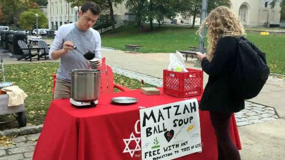 Student fundraisers took place all week, like ones selling matzah-ball soup at both Carnegie Mellon University and the University of Pittsburgh. Credit: Courtesy.