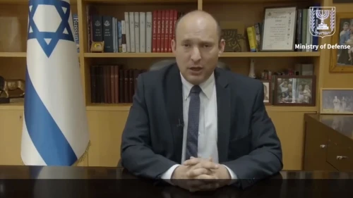 Israeli Defense Minister Naftali Bennett discusses the coronavirus and Israel's plans moving forward. Source: Screenshot.