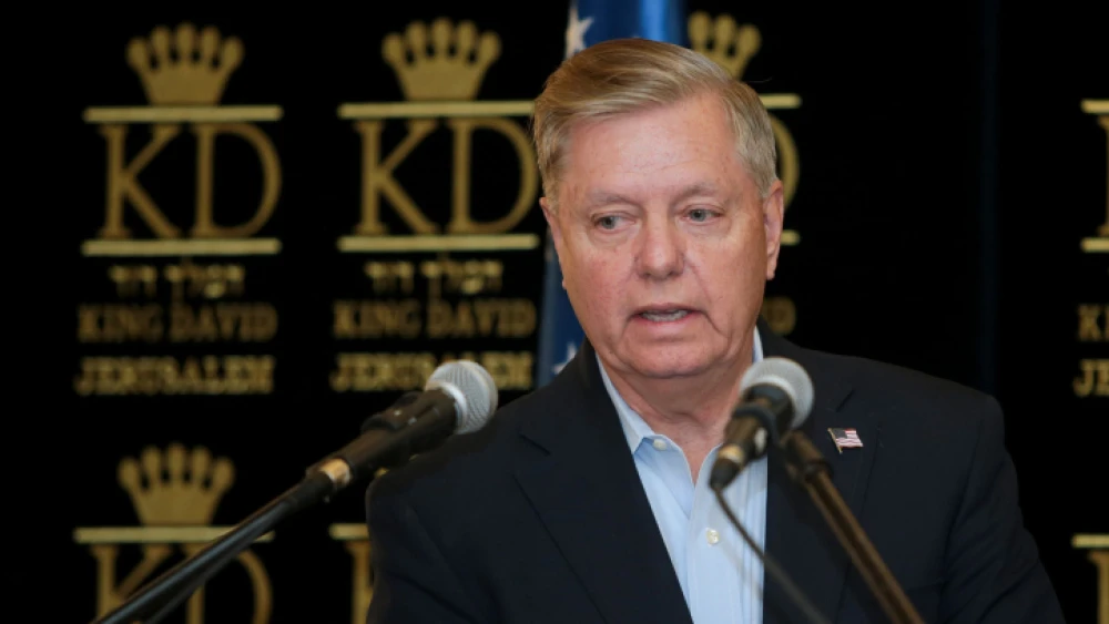 U.S. Sen. Lindsey Graham speaks during a press conference in Jerusalem, July 2, 2019. Credit: Flash90.