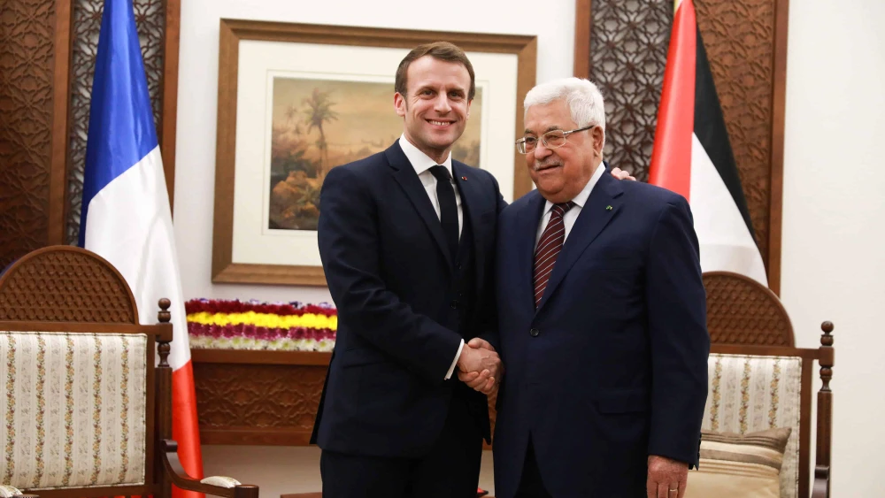 Emmanuel Macron And Mahmoud Abbas