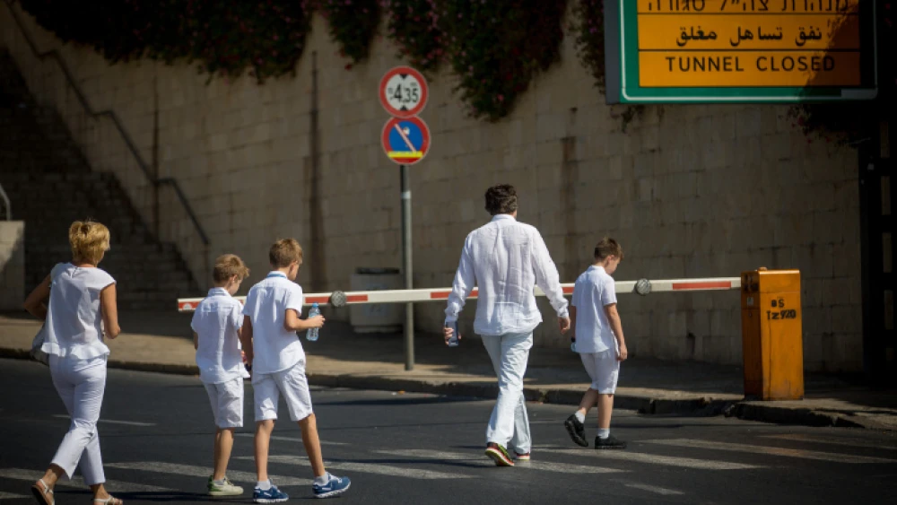 Yom Kippur in Jerusalem, Sept. 30, 2017. Photo by Yonatan Sindel/Flash90.