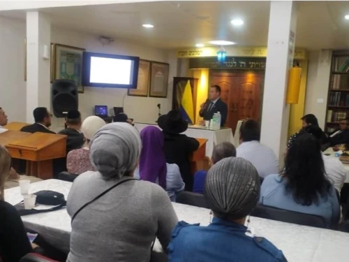 Members of the Jewish Community of Medelllin, Colombia listen to a talk by Israeli diplomats on Nov. 29, 2024. Photo Credit: Ministry of Foreign Affairs of the State of Israel