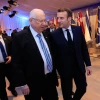 Israeli President Reuven Rivlin with French President Emmanuel Macron at the President's Residence in Jerusalem as Rivlin hosts over 40 world leaders as part of the World Holocaust Forum on January 22, 2020. Photo by Olivier Fitoussi/Flash90.
