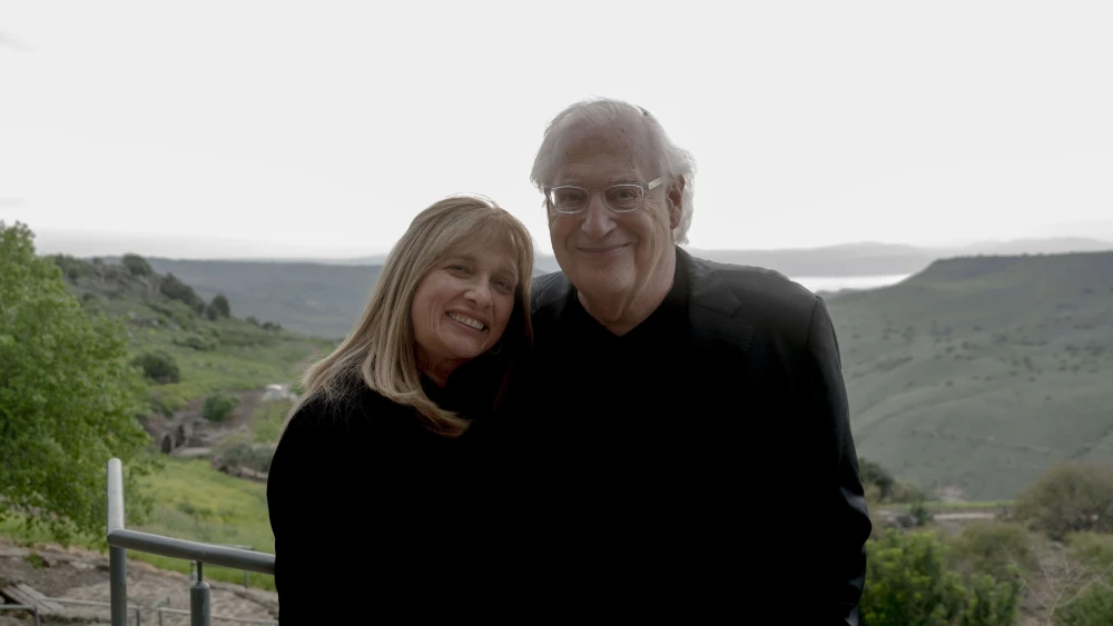 David and Tammy Friedman attend a ceremony held at Ein Kshatot, Israel on March 25, 2025. Photo by Canaan Lidor.
