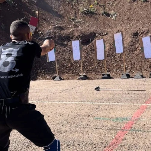 An Israeli at a gun range. Photo by Mor Amar/TPS.