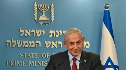 Israeli Prime Minister Benjamin Netanyahu at a press conference to discuss the economy and judicial reform, Jerusalem, Jan. 25, 2023. Photo by Kobi Gideon/GPO.