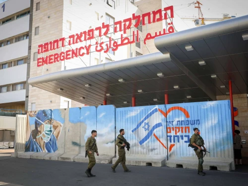 The emergency entrance at Ziv Medical Center in Safed, Oct. 31, 2023. Photo by David Cohen/Flash90.