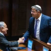 Israeli Prime Minister Benjamin Netanyahu and National Security Minister Itamar Ben-Gvir at the Knesset in Jerusalem. Photo by Olivier Fitoussi/Flash90.