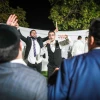 The groom dances with family and friends during his wedding in Giv'at Ze'ev, near Jerusalem, after violence erupted when police attempted to shut down the celebrations for violating coronavirus lockdown regulations, Oct. 14, 2020. Photo by Flash90.