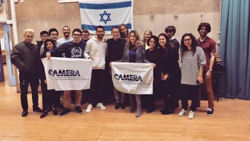 Canadian-Israeli LGBT activist and celebrity designer Shai DeLuca-Tamasi at University College London. Credit: CAMERA on Campus.